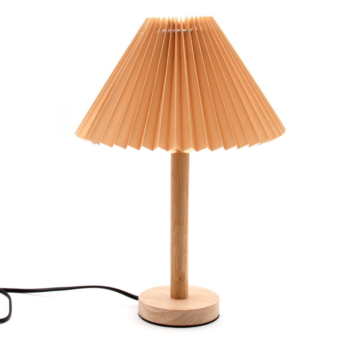 Small Table Pleated Lamp Bedside Nightstand Light for Home Office Bedroom