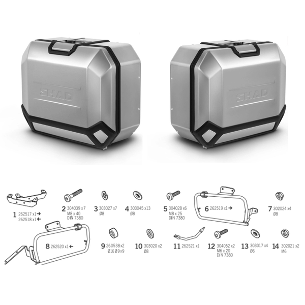 SHAD TR36 Side Cases &amp; Mounting Kit for a BMW R1250GS Adventure (2019-2024)