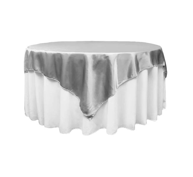Silver Satin Table Overlay 1.5m