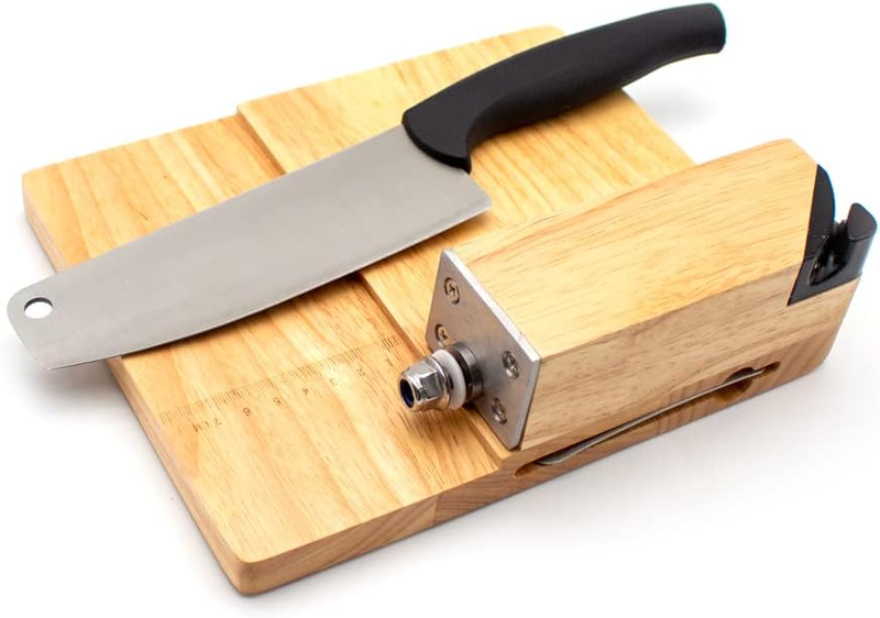 Bamboo Biltong Cutter &amp; Multi-Purpose Food Slicer with Built-in Knife Sharp