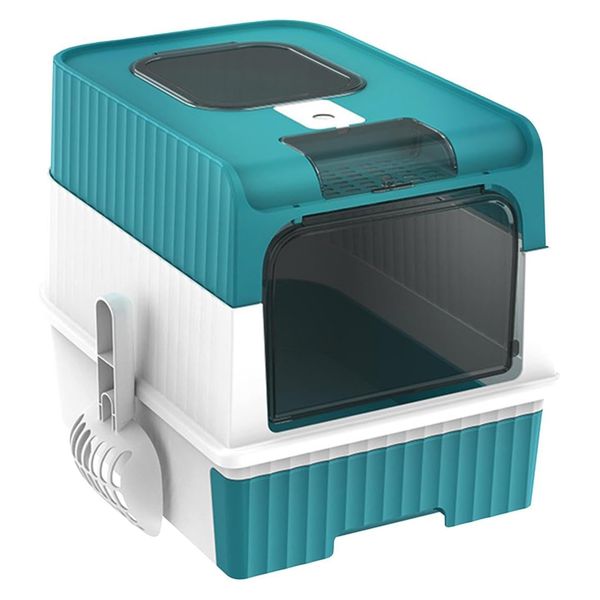 Enclosed Cat Toilet Box with Drawer with Cat Litter Scoop