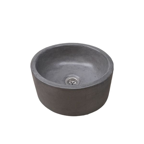 Charcoal Round Bespoke Concrete Basin/Sink 30 x 30 x 13cm