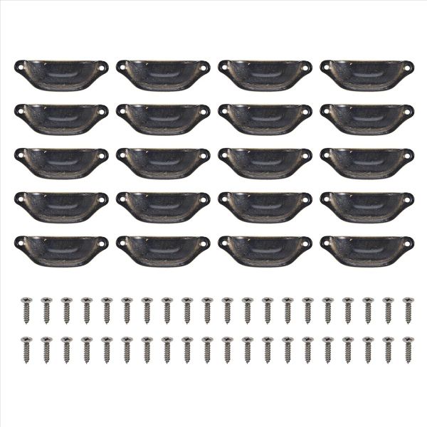 20 Pcs Door Cabinet Iron Shell Cup Handle Cupboard Compatible with None