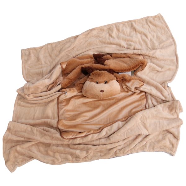 Animal Cushion Blanket - Dog Brown