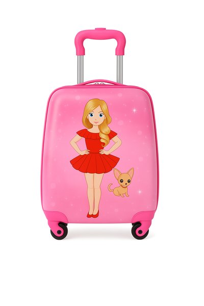 Hand Luggage Kids School Bag Suitcase for Children - Girl &amp; Dog
