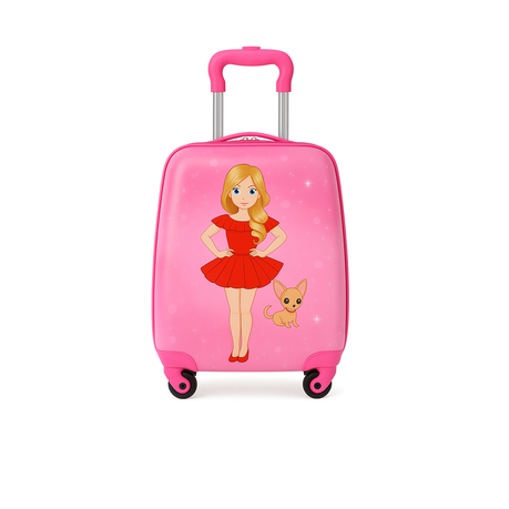 Hand Luggage Kids School Bag Suitcase for Children - Girl & Dog Image
