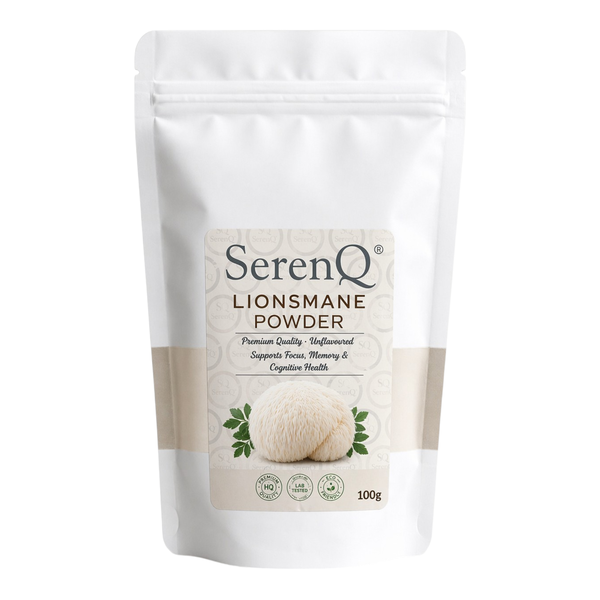 SereneQ Lion's Mane Powder 100g - Premium Mushroom Wellness