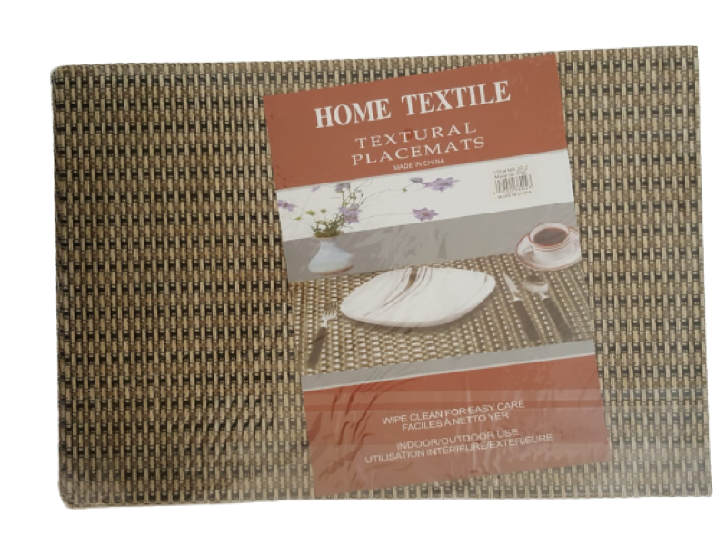 Table Place Mats - Pack of 6 - Brown Weave