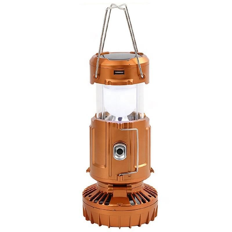 Portable Solar Powered Rechargeable Fan with Solar Panel and Battery