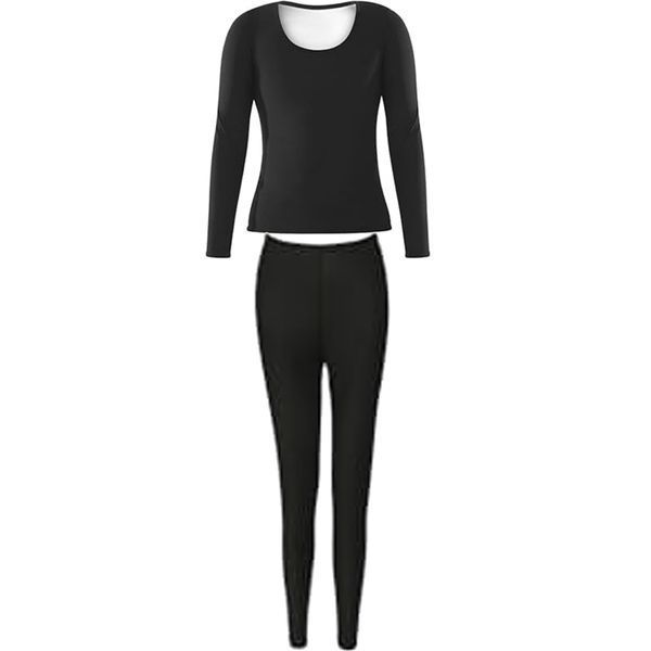 Women Sauna Suit Sweat Suit Shapewear Workout Body Shaper Long Sleeve Pants