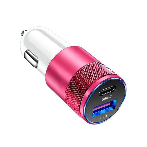 White Rose 3.1A Usb+Pd Metal Car Charger 15W image