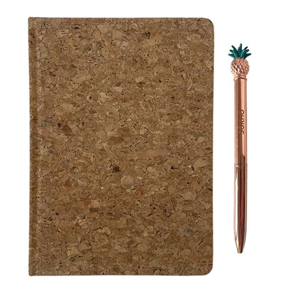 SOKHO Christian Inspired Gifting Cork Notebook with Rose Gold Pen Gift Set
