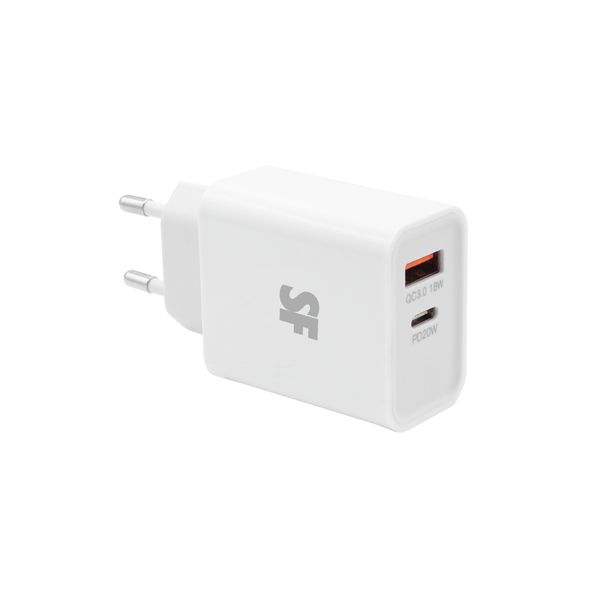 Supa Fly Fast Charge Dual USB-A &amp; Type-C PD QC Wall Charger | 38W | White