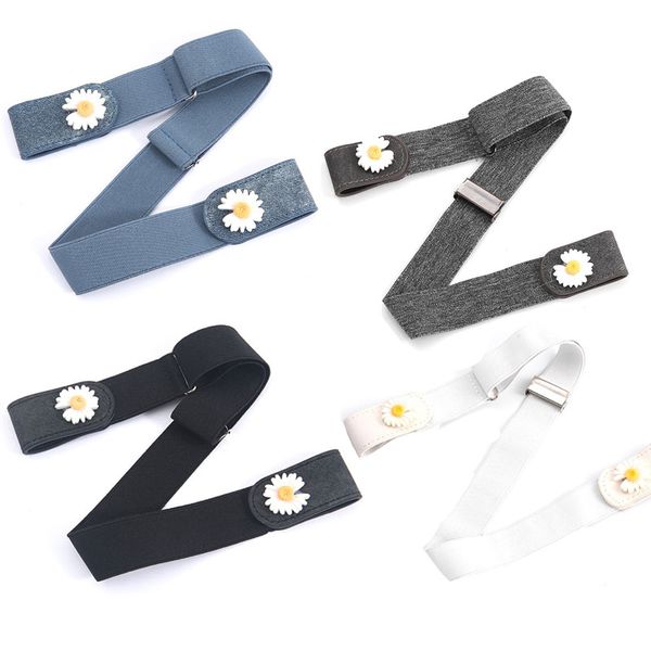 4 Pieces Elastic Belt, Women's Adjustable Invisible Belt For Jeans Dress