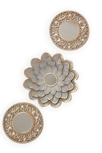Grace Pack Dinem Sunflower Decorative Trio Plastic Mirror 3 Piece