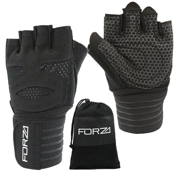 Forza Weight Lifting Gloves/Gym Gloves Non-Slip Padded with Wrist Support