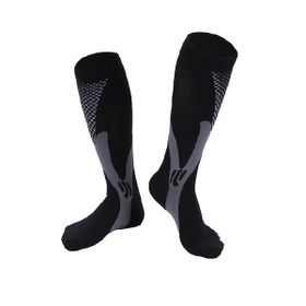 Compression Socks -Travel, Running, Sport, Medical - Black with Grey ...