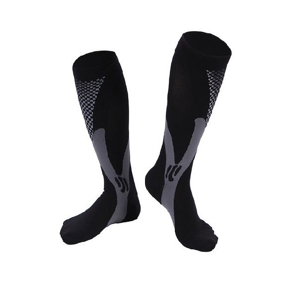 Compression Socks -Travel, Running, Sport, Medical - Black with Grey