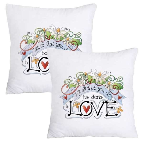Scatter Cushion Cover Set (50cmx50cm) - Let all that you do,be done in love