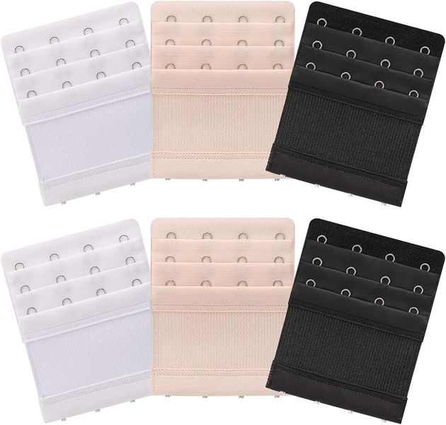 6 Pieces Women's Soft Comfortable Elastic Bra Extenders Bra Extension Strap
