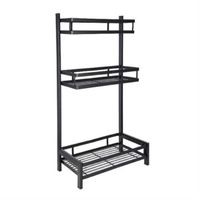 Kitchen/Bathroom 3 Level Storage Rack - Black