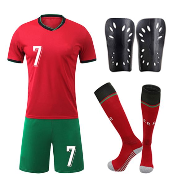 Kids Soccer Jersey Set Boys Soccer Training Jerseys - Red/Green - 4 Piece