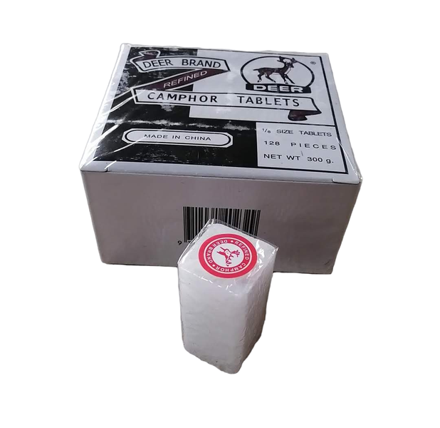 Camphor Tablets - 128 Camphor Tablets (16 Packs x 8 Tablets) - Deer Brand