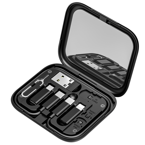 Multi-Functional Data Cable with Various Charging Connectors Storage Box.