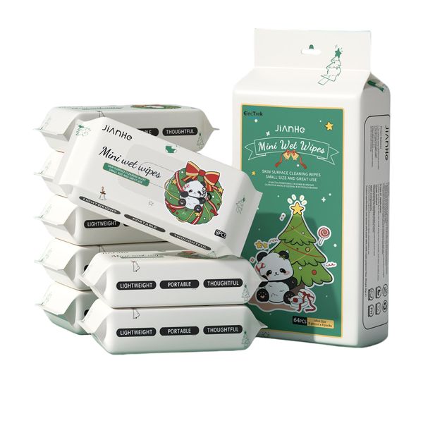 Mini Wipes Travel Size Wet Wipe 6 Pack Total 256P For Woman-3 Groups