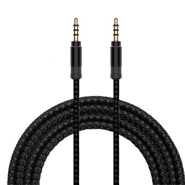AfroTech Aux Cable 3.5mm to 3.5mm Male to Male Nylon Cloth Audio Cable-2m