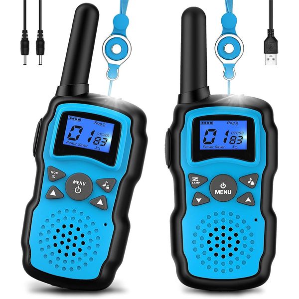 Blue Kids Walkie Talkies 2 Pack, Perfect Birthday &amp; Holiday Gift for Boys