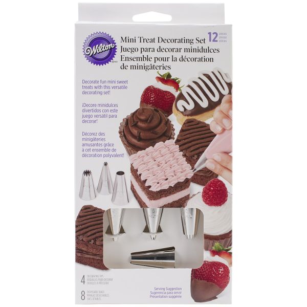 Wilton 12-PieceIcing Mini Treats Decorating Set For Cupcakes Cakes Baking