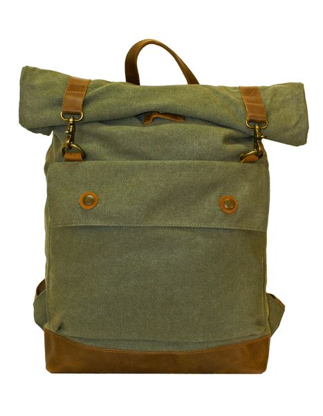 Luvsa SLU-021 Vintage Canvas &amp; Genuine Leather 15 Inch Laptop Backpack