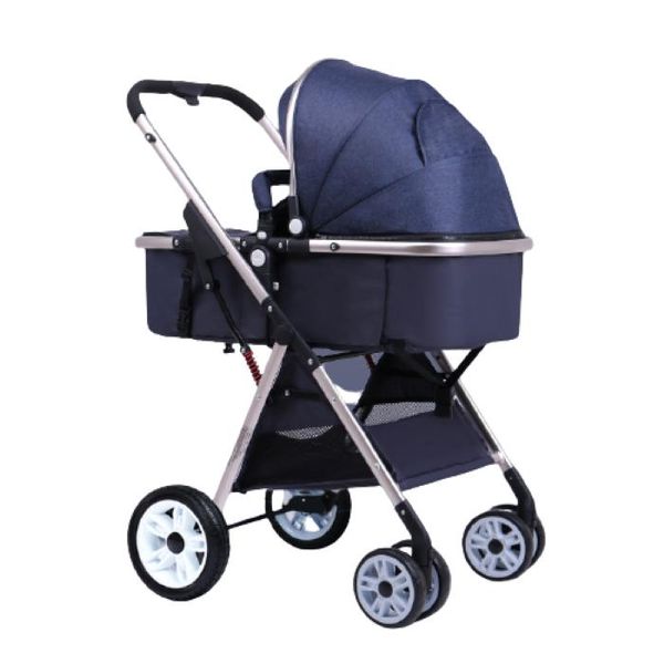 Single Baby Stroller Blue-Black Color