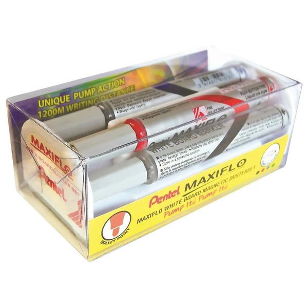 Pentel Eraser Whiteboard + 4 Maxiflo Markers