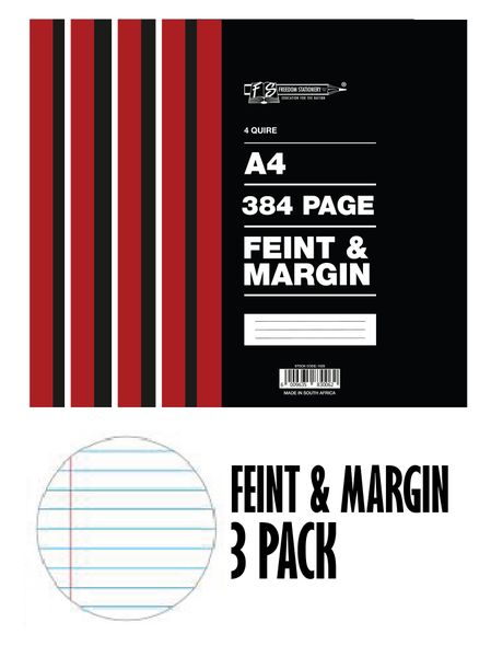 Freedom Stationery 4 Quire 384 Page A4 F&amp;M Counter Book (3 Pack)