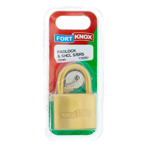 FORT KNOX Padlock Solid Brass Shackle 40mm Q:1 P2I20U