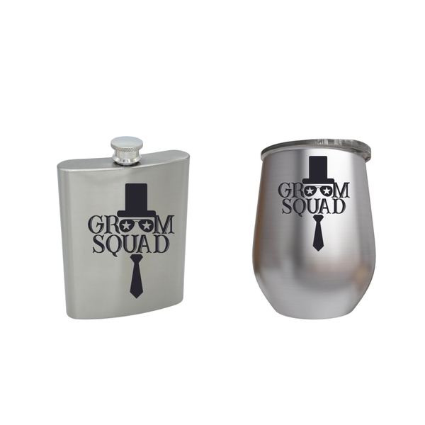 Groom Squad Set Tumbler And Hip Flask