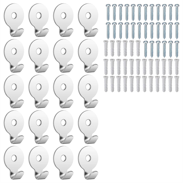 30 Lb Utility Hanger Wall Hook Utility Zinc Plated Keyhole 20Pack