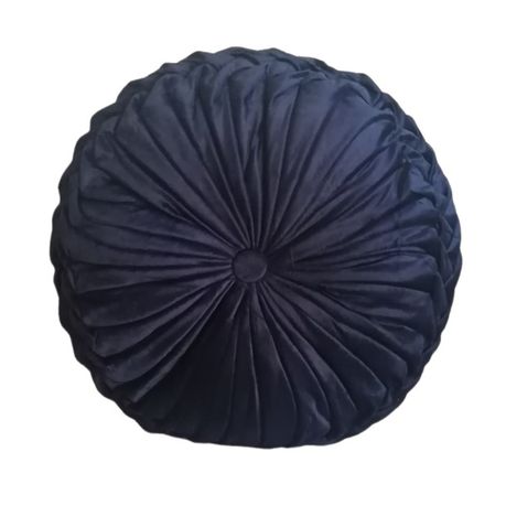 Pleated velvet outlet round throw pillow