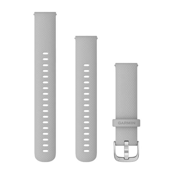 Garmin 18mm Quick Release Band - Mist Gray Silicone with Silver Buckle