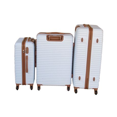 MOOISTAR 3PCS White ABS Luggage Set with Spinner