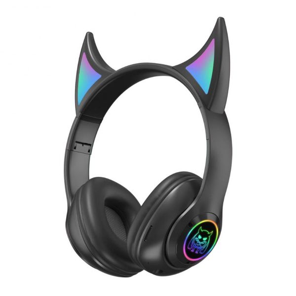 Wireless Gaming RGB Cat Ear Headset with Micro SD Card and Aux
