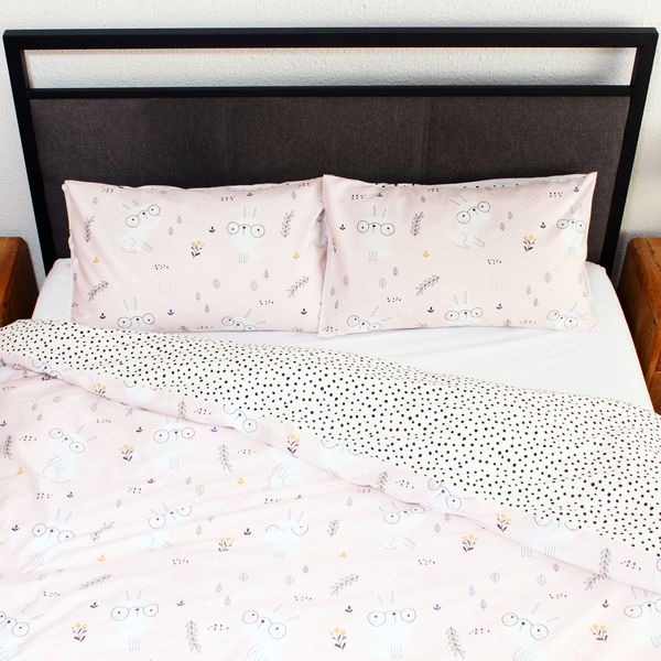 Humble Saffa - 100% Cotton Percale Duvet Cover - Charcoal Geometric