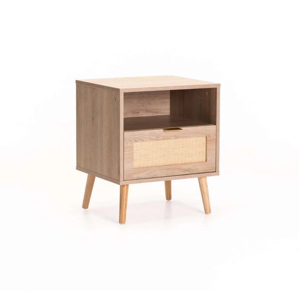 Modern &amp; Elegant Rustic/Light Oak BedsideTable Pedestal