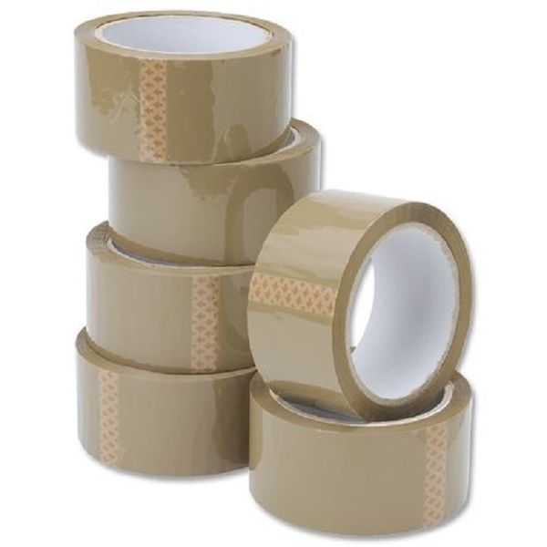 Buff Tape, Packaging Tape - 48mm x 50m - 6/Pack