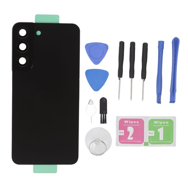 Back Glass Cover compatible with Samsung S22 Black