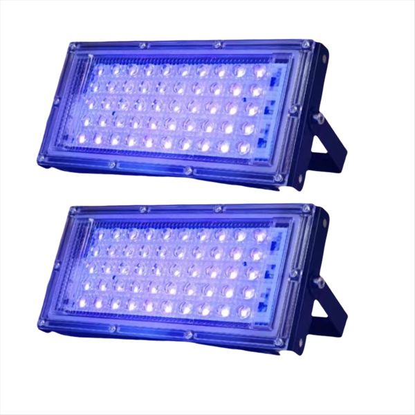 2 Pcs Uva Black Light 220V Black Lights Ip65 Eu Plug 50W