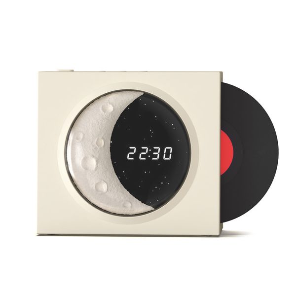 Moon Clock Wireless Bluetooth Speaker Retro-Futuristic Vinyl