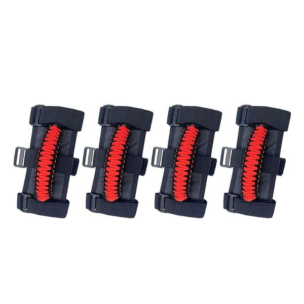 4Pcs/Pack Grip Handles for Jeep Wrangler JK TJ JL CJ YJ 85-21(Red)